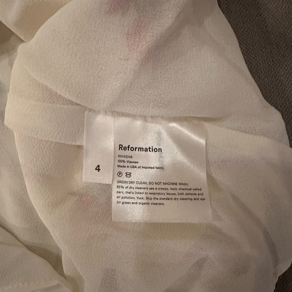 Reformation Laurelei Dress in Ivory with Roses, size US 4 - Picture 5 of 5